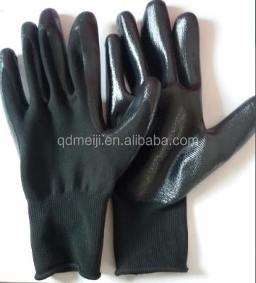 China Gray Black Nitrile Nitrile Gloves Industrial Nitrile Gloves Nylon Nitrile Coated Gloves for sale