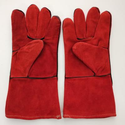 China Long Leather Gloves Welding Gloves Leather Work Wear Resistant Gloves Men For Bulk for sale