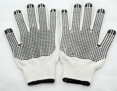 China Good Quality Comfortable Cotton Knitted Gloves With PVC Dots Double Dotted Cotton Gloves Rubber Gloves for sale