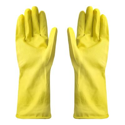 China High quality yellow household latex work household rubber gloves long for sale latex household gloves for sale