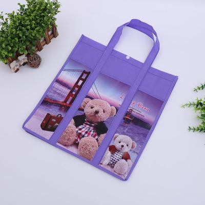 China Recyclable Colorful Inexpensive Promotional Reusable Sewn Nonwoven Portable Shopping Cart Gift Bag for sale