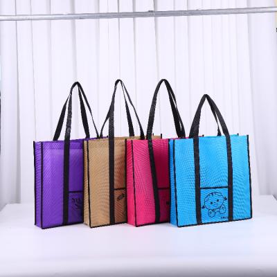 China Recyclable cheap custom size printed color tote bag reusable non woven bag eco laminated shopping bag for sale