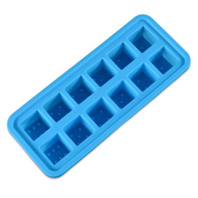 China 12 Cavity Viable Dies Form Easy Release Chocolate Decorating DIY Tool Home Fruit Ice Cube Maker Silicone Ice Cube Tray Mold for sale