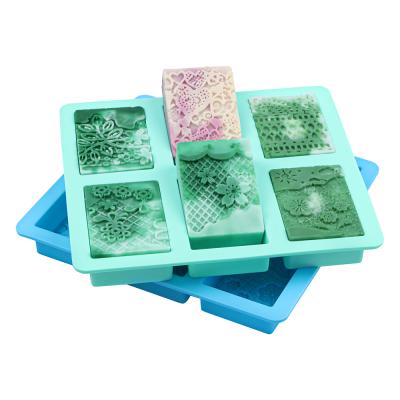 China Morden Easy To Clean Rectangular Soap Mold Silicone Lace Up Bottom Soap Mold Suitable For DIY Aromatherapy Handmade Soap for sale