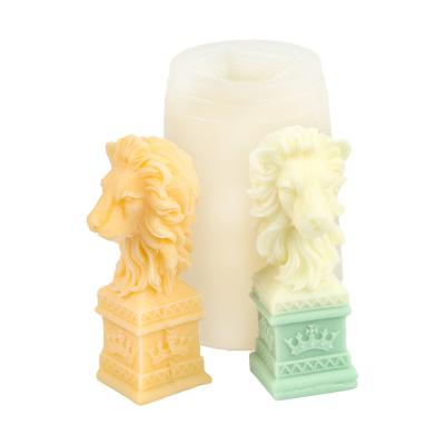 China Viable Male Lion King Candle Mold Silicone Grassland Animal Suitable for DIY Handmade Animal World for sale