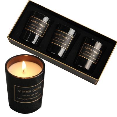 China Romantic Natural Decorations Customized Private Label Luxury Handmade Scent Soy Wax Set Gift Box Scented Candle for sale