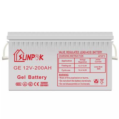 China Sunpok 12v 200ah 250ah Gel SLA Battery Deep Cycling Capability Dependable Performance zu verkaufen