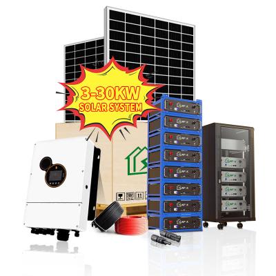 Cina LiFePo4 Hybrid Solar System Kit 5kw 10kw 20kw Off Grid Solar Power System Solar Energy Products in vendita