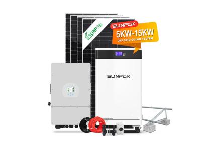 China hybride zonne-energiesystemen 5kw met inverter hybride off-grid 30kw lithiumbattery zonne-energiesysteem Te koop