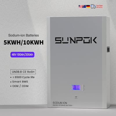 Китай 48V 51.2V 5kwh 10kwh Натриевые ионные батареи Натриевые ионные накопительные батареи Солнечная стена Натриевые ионные аккумуляторы продается