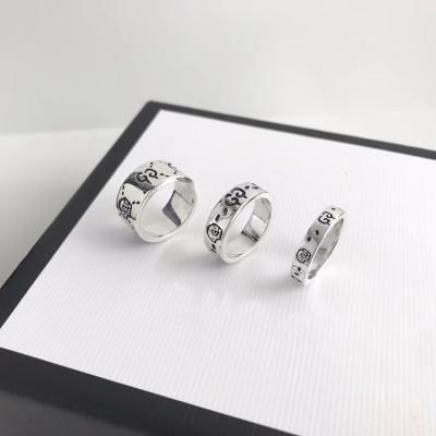 China Fashionable good quality s925 jewelry women's sterling silver plated unisex plated double skeleton pattern good quality rings for men's gift for sale