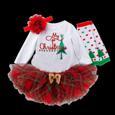 China Wholesale soft fabric latest 2020 new children wear two-piece set of baby Christmas dress new year dress for sale