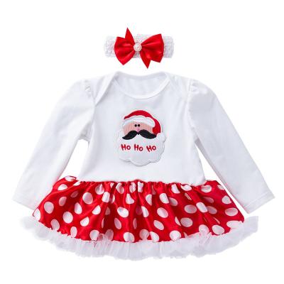 China 2020 New Soft Cloth Children Wear Baby Christmas Dress New Year Dress Two-Piece Set for sale