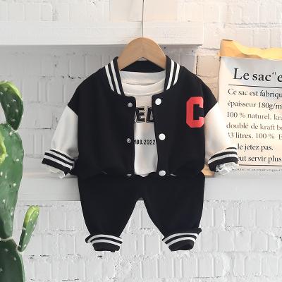 China 2022 New Smart Casual Chinese Boys Fashion Spring Clothing Solid Sportswear For Boys Patchwork Sports Pants Fashion Casual Kids 3 Pieces for sale