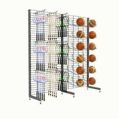 China Customizable 5 Layer Supermarket Shelf Store Shelf Single Side Light Display Store Rack Steel Grid Style Grid Storage Display Rack for sale