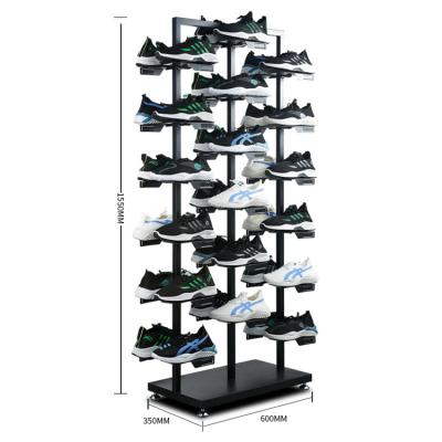 China Eco-friendly Supermarket Metal Display Rack Retail Store Sports Shoes Show Display Stands Fashionable Shoes Shoe Props Rack for sale