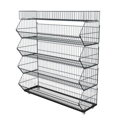 China Single-sided economical multi-functional snack rack, shopping mall shelves, supermarket metal food display rack for sale