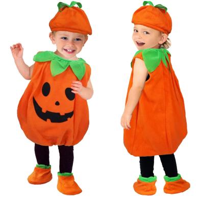 China Wholesale Cheap Hot Sale Polyester Toddler Party Character Dress Up Set Halloween Costume Cute Pumpkin Senior Children for sale