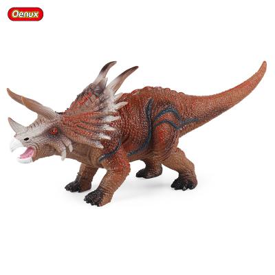 China Oenux Wholesale Jurassic Model Dinosaur Triceratops Model PVC Action Figures Collectible Kids Toys for sale