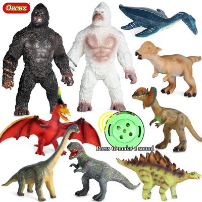 China Oenux Wholesale Simulation Toy Dinosaur Model Soft Healthy Jurassic Animals Toys T-Rex Pterosaur Chimpanzee Model For Kids Gift for sale