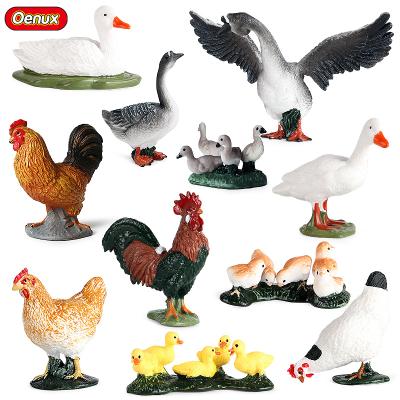 China Farm Animal Model Set Oenux PVC Farm Animal Toy Poultry Hen Chick Duck Goose Model Toy Poultry Hen Chick Duck Educational Christmas Gift Wholesale Children Action Figures Set for sale