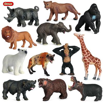 China Mini Wild Animal Model Set Wholesale Wild Action Figures Child Education Christmas Gift Garden Decoration Toy PVC Model Set Safari Zoo Animal Brinquedo Mini Oenux for sale