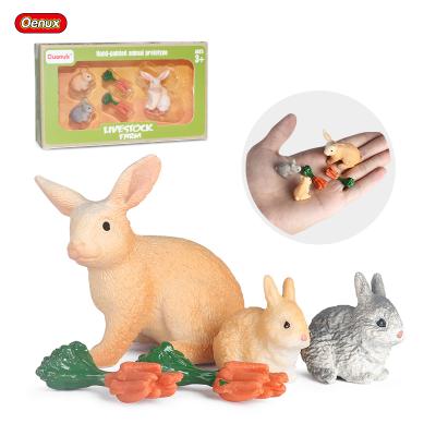 China Poultry Animal Model Set Oenux Toy Miniature Poultry Rabbit Model Animal PVC Farm Zoo Set Children Education Garden Decoration Christmas Toy Gift for sale