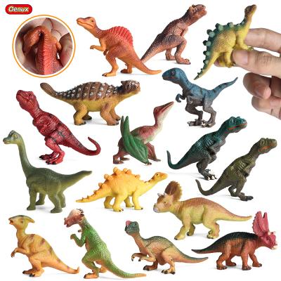 China Small Size Education Toy Xmas Gift Dinosaur Model Set T-Rex Carnotaurus Model Home Decor Kids Toy Oenux Wholesale Safety TPR Dinosaur Model 16PCS for sale