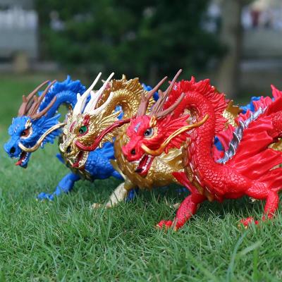 China Chinese Dragon Model Action Figures Decoration Model Toy Chinese Mythology Big Size Chinese Dragon PVC Animals Oenux Wholesale for sale