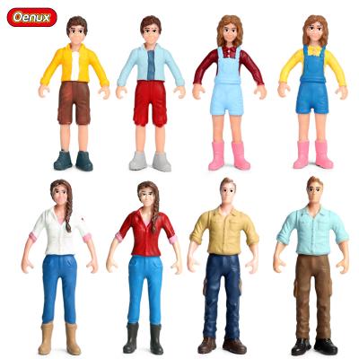 China Solid Action Figures PVC Farm Worker Collection Toy Oenux Wholesale Simulation Animals Toy Varies Style PVC Farmer Model Soild Set Action Numbers For Kids Play Model House for sale