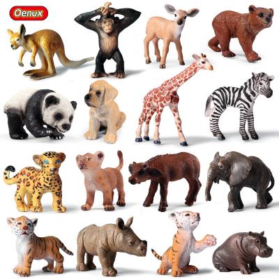 China Toy Oenux Wholesale PVC Small Wild Animals Toy Varies Of Small Wild Animals Model Miniature Action Figure Cake Decoration for sale