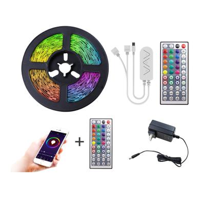 China Residential 12V 5050 5M Flexible Diode Strip Works with Alexa Google Assistant App Control for Room WiFi RGB Music LED Strip Lights, for sale