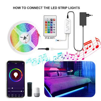 China Residential WIFI Game 12V Smart Neon Led Waterproof Light Controller Strip Suppliers 10mm For Outdoor Wall for sale