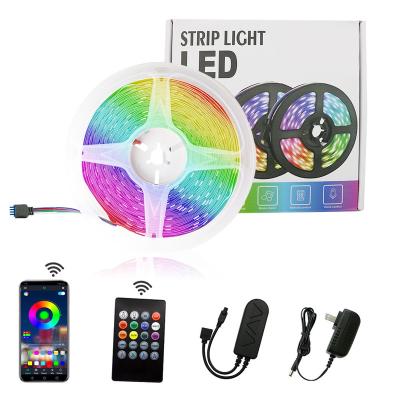 China Smart APP Control 12V SMD5050 Diode Variable Band APP RGB Music Controller 5M LED Strip Suit For Bedroom Decoration for sale