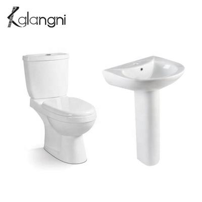 China Parma Sanitary Bathroom Washroom Washroom 2 PC Ceramic Two-Piece Trap Double-Flow WC Ware P Ware Toilet Bowl for sale