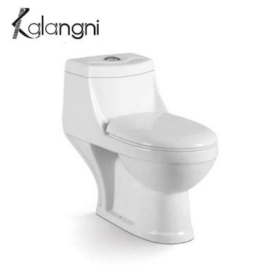 China Wholesale Double-Flow Ceramic WC Mid Floor One-Piece Toilet East Bathroom Wash Down Toilet for sale