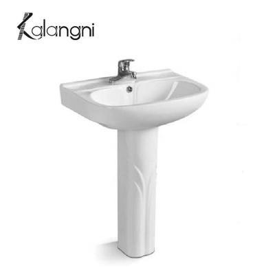 China Factory Supplier Modern Flower Bathroom Sink Column Freestanding Decorative Round Wash Basin for sale