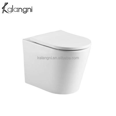 China Rimless Hung Toilet White Tank For Wall Style Modern Ceramic WC Toilets Rimless Bathroom for sale