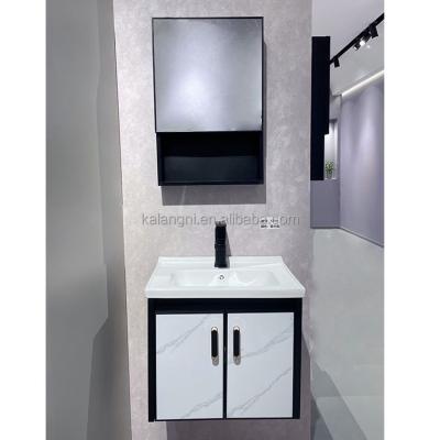 China OEM Modern Wall Mounting Vanity Popular Rohs MDF Aluminum Mirror Bathroom for sale