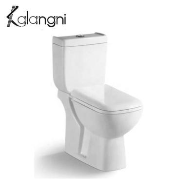 China Modern sanitary ware bathroom set two piece cheap square model with seat cover wash dowm WC fitting toilet for sale