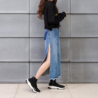 China Breathable Ladies Denim Skirts for sale