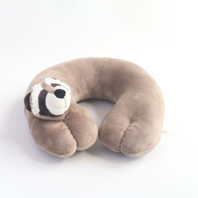 China Massage Customized Lovely Soft Stuffed Plush Raccoon Neck Pillow For Kids for sale