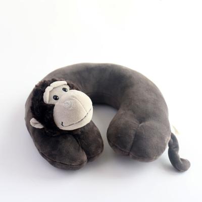 China Custom Cute Soft Massage Travel Stuffed Animal Toys Gorilla Plush U Shape Neck Pillow for sale