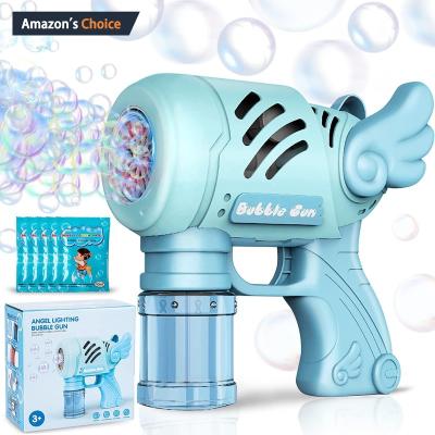 China 2022 Newest Angel 10 Holes Plastic Automatic Bubble Launcher Machine Gun Toys For Kids Outdoor Play Toys Bubble Blower for sale