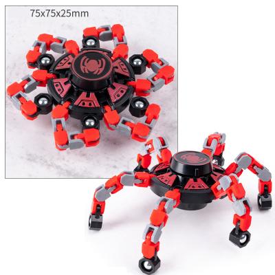 China EE550 Deformed Fingertip Deformation Robot Plastic Mechanical Rotating Rotating Spinner Toys Luminous Deformation Shaker Spinner for sale