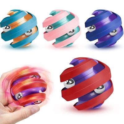 China New Novelty 3 Metal 4 Way Spinning Beads Ball Fingertip Cube Spinning Gyro Toys Orbit Bead Busy Spinner Toys for sale