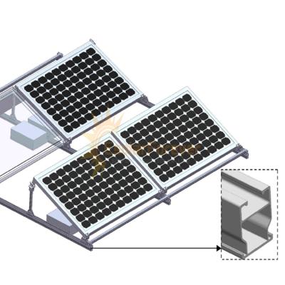 China Al6005-T5 Weighted Flat Bracket Solar System Rooftop Panel Mounting System for sale