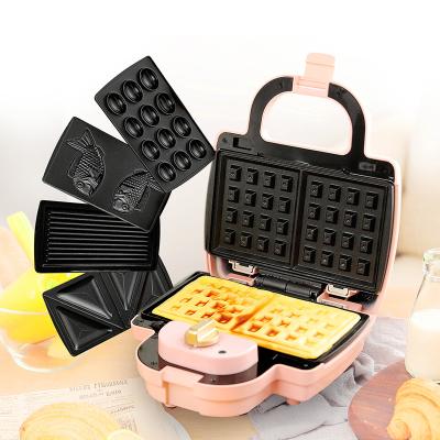 China Household 3 in 1 Electric Timing Non Stick Sandwichera Smoothie Grill 2 Slices Detachable Snack Mini Waffle Sandwich Panini Maker for sale