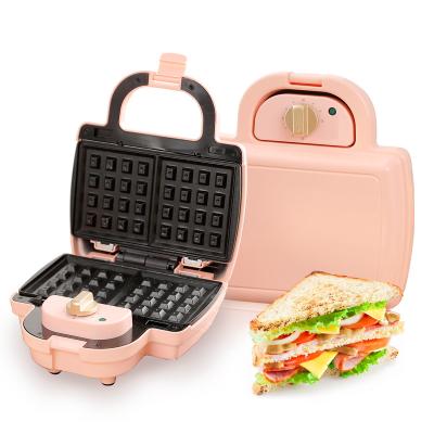 China Commercial Multifunctional Mini Household Electric Detachable Stick Grill Pan Double Side Heat Waffle Sandwich Maker Non Pink for sale