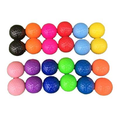 China Rubber + Surlyn Factory Wholesale 2 Layers Colorful Ball White Custom Golf Practice Balls for sale